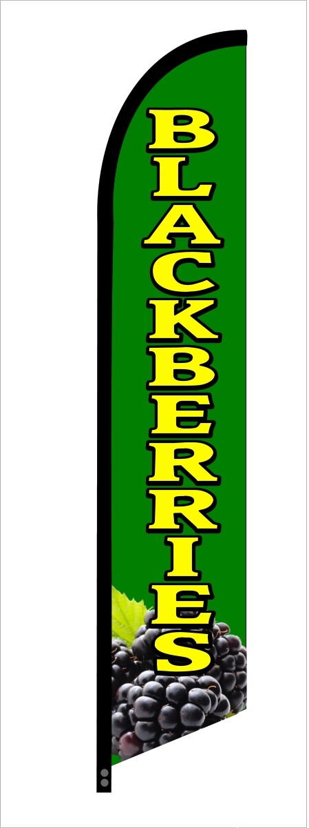 Blackberries Advertising Banner Feather Swooper Flutter Flag
