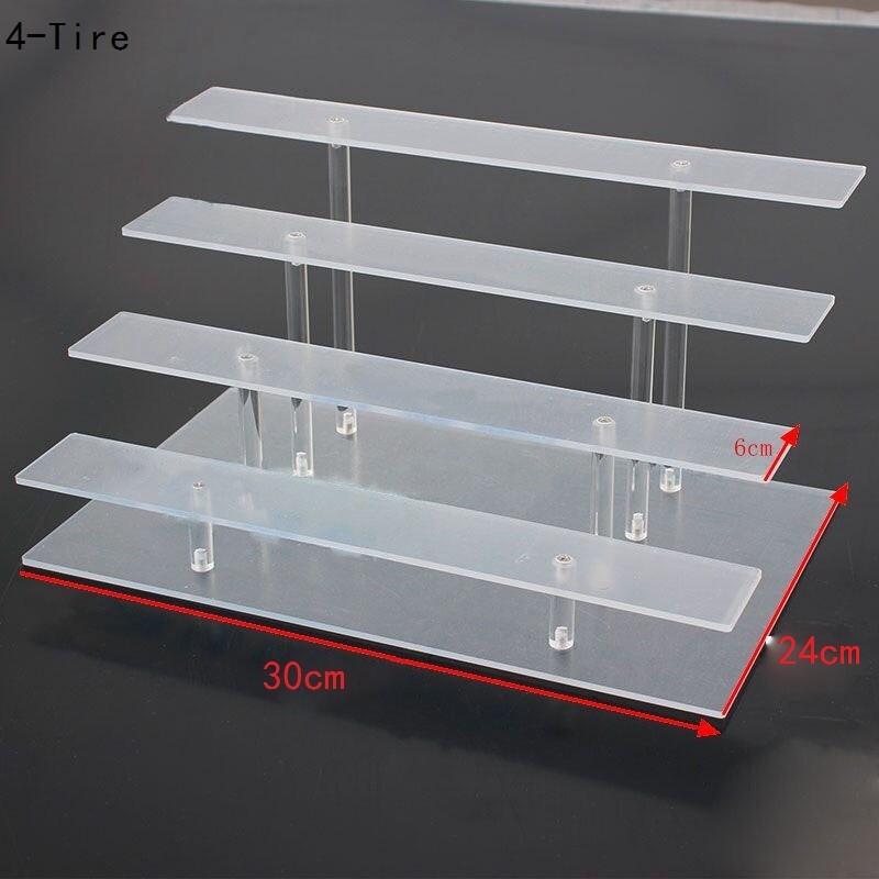 Acrylic Shelves Display Stand Model Cars Toy Cupcakes Rack Transparent Shop Home