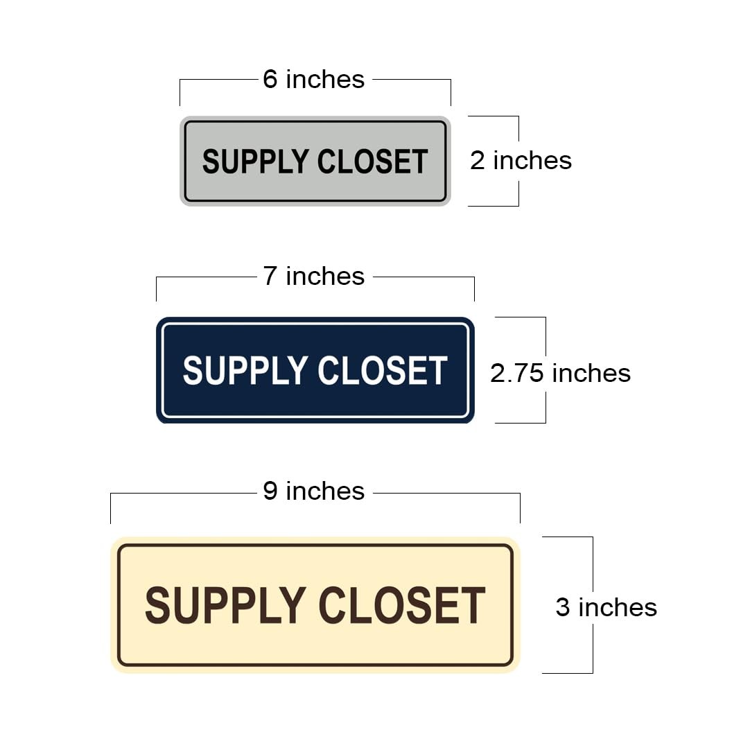 Standard Supply Closet Wall Door Sign Office Storage Signage Black Small