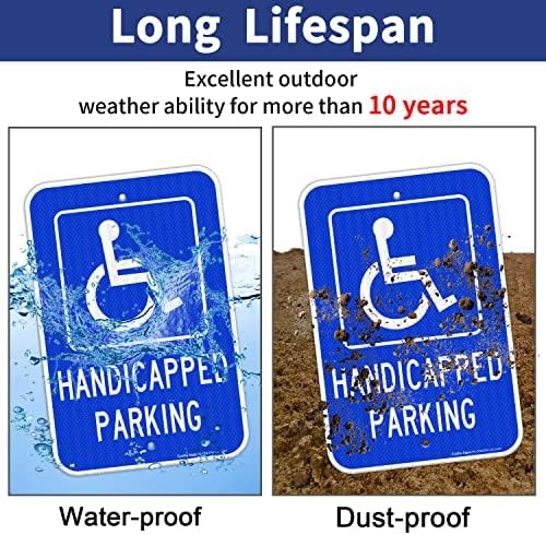 Handicap Parking Sign, with Picture of Wheelchair Sign, 18 x 12 Inches Engine…