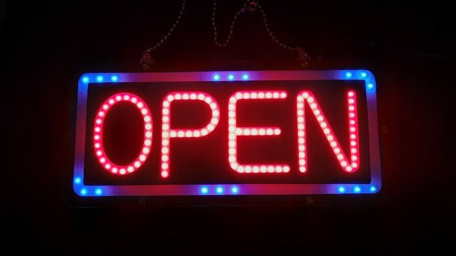 ELECTRONIC 5 SEQUENCE FLASHING OPEN RECTANGLE BUSINESS SIGN 51/2in x 13in