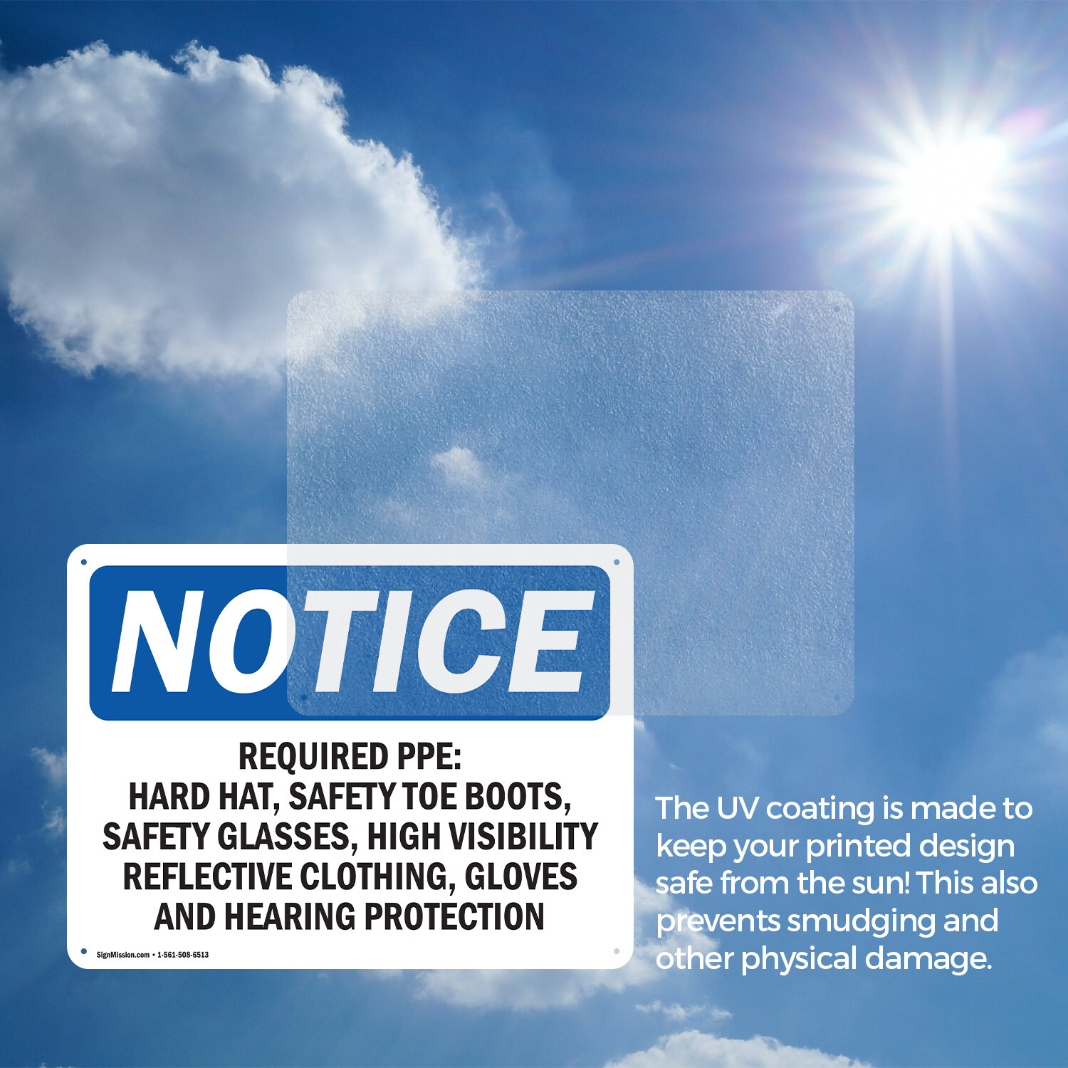 (2 Pack) Required PPE Hard Hat Safety Toe Boots OSHA Notice Sign Decal Metal