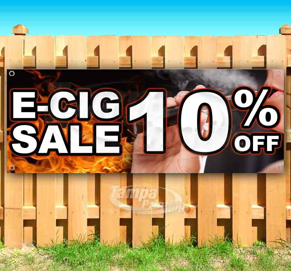 E-CIG SALE 10% OFF Advertising Vinyl Banner Flag Sign Many Sizes Available VAPE