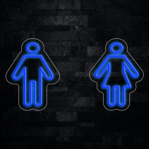 Restrooms (2 sings) Neon LED Sign 9″L x 12″H #32665