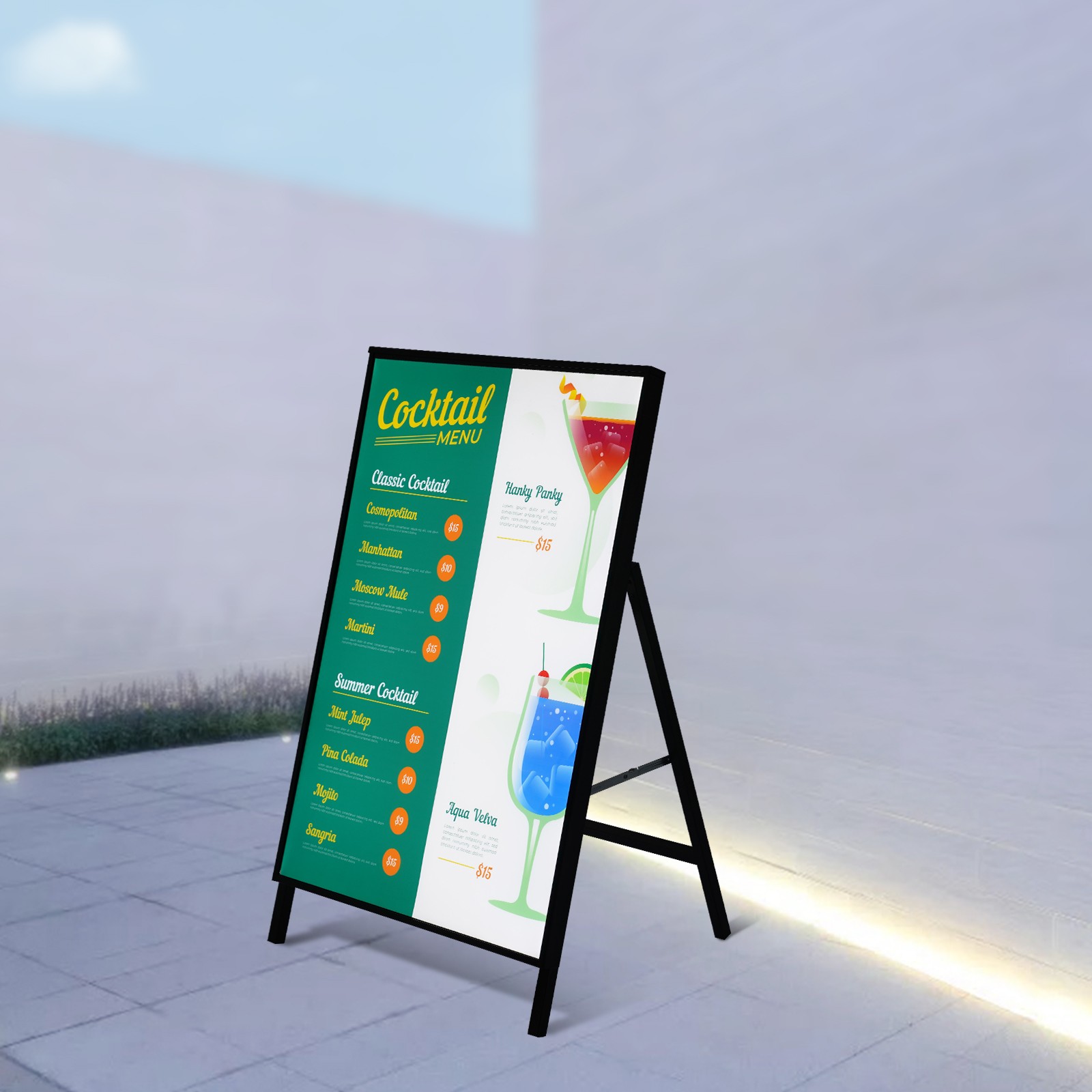23.6*35.4in LED Light Movie Poster Frame Standing Light Sign Advertising Display