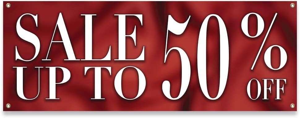 Sale Up to 50% Off | 18″ X 48″ Banner | Heavy Duty 13oz. Outdoor Vinyl GROMMETS