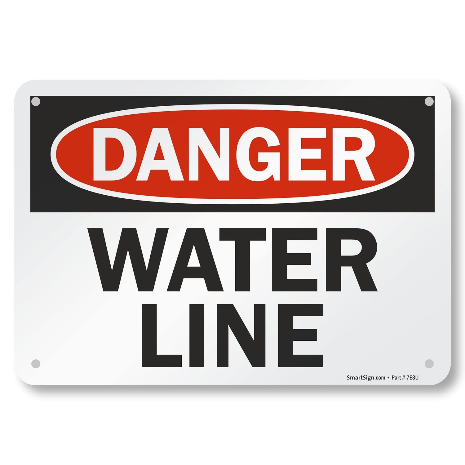 Danger Water Line Sign 7×10 Inch Aluminum Utility Warning Plaque