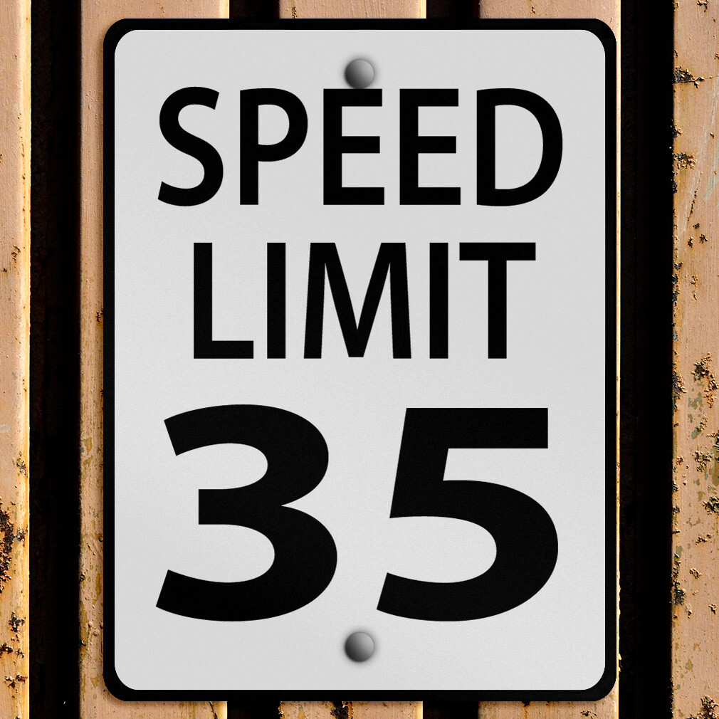 Aluminum Vertical Metal Sign Speed Limit 35 Weatherproof Street