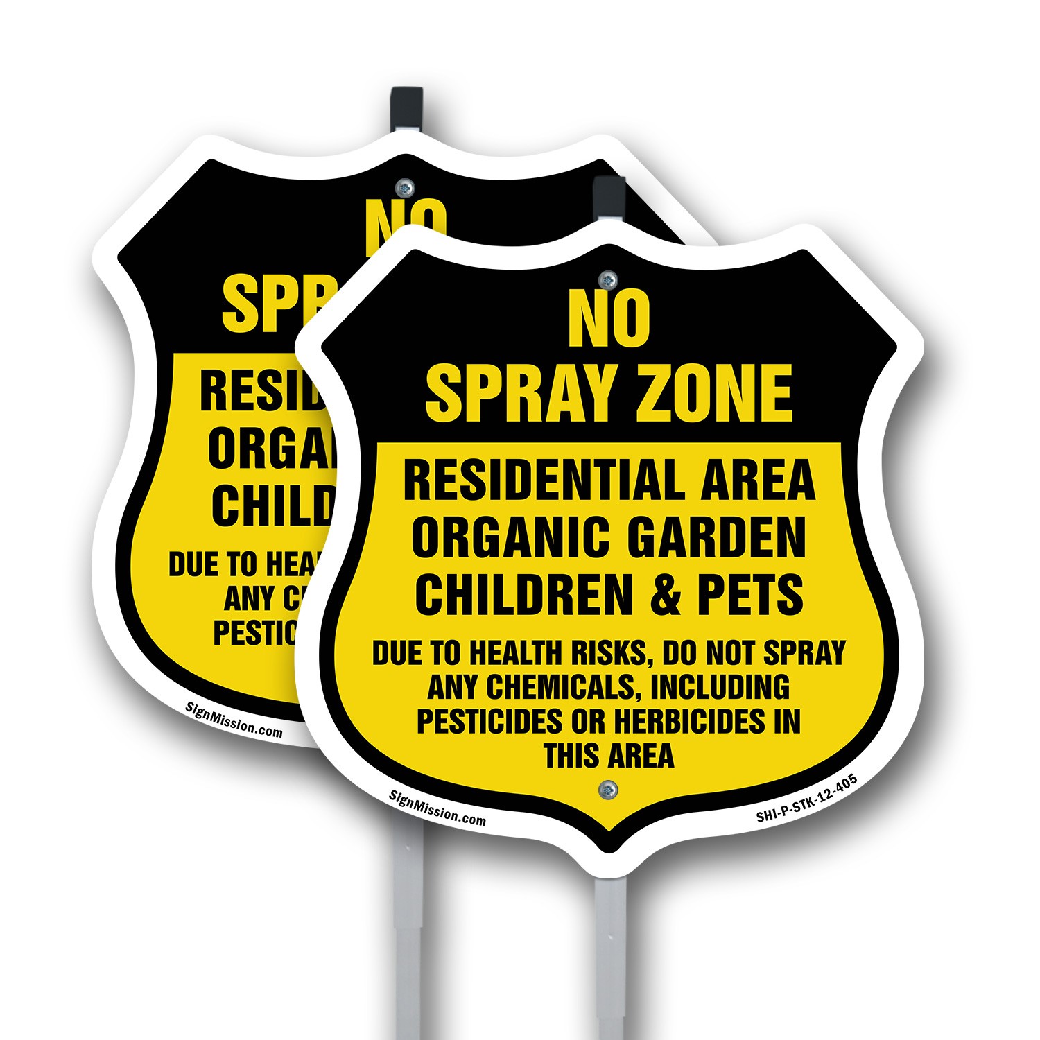No Spray Shield Sign No Spray Zone Residential Area Orga Shield Sign With Stake