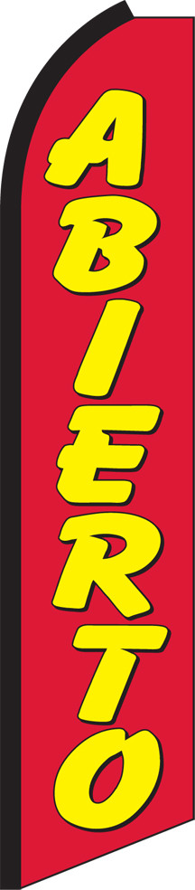 Abierto 15′ Tall Swooper Flag & Pole Kit Feather Super Bow Banner