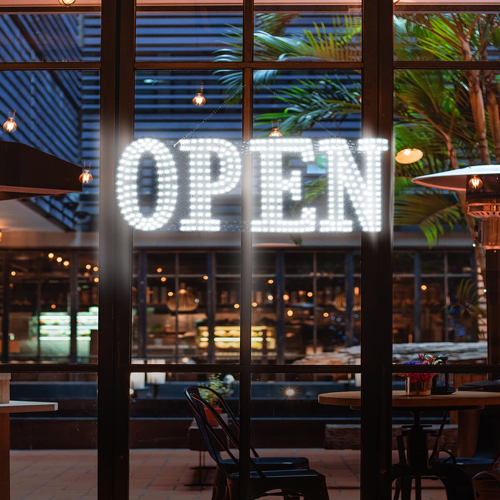 Kiiboler 30″x10″ LED Open Sign with Remote, 10 Brightness Levels, Chain for