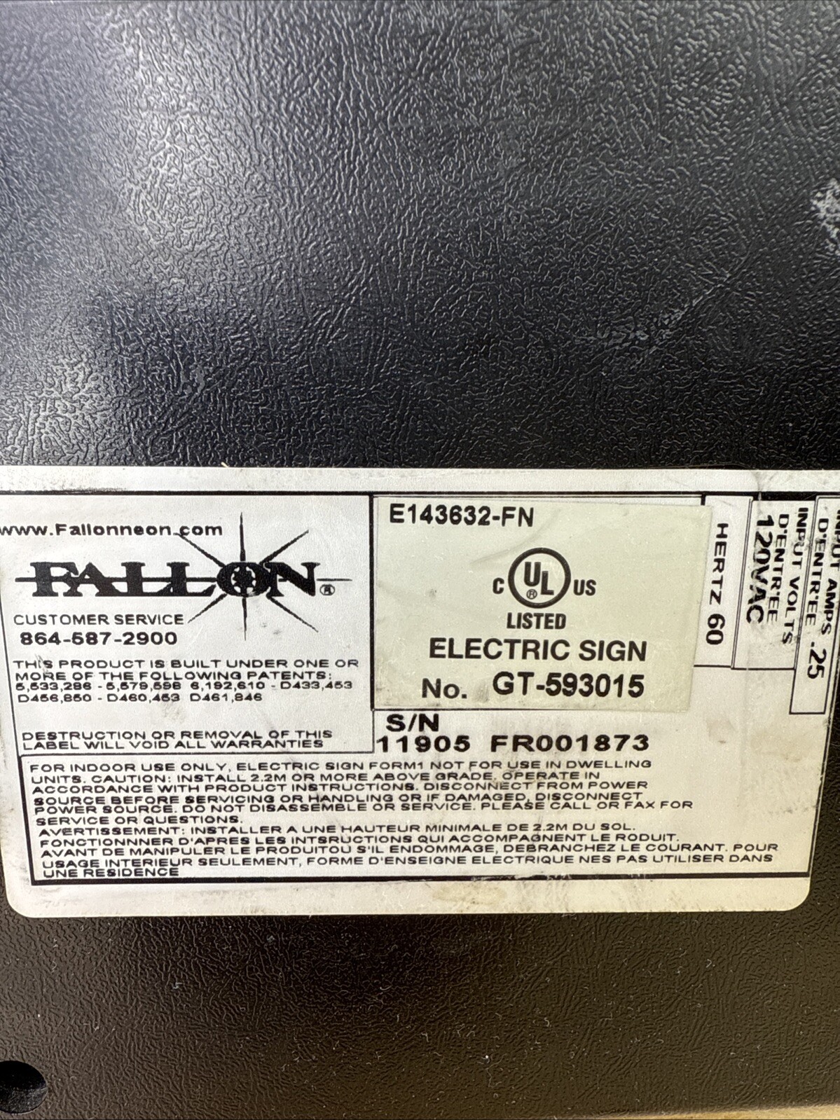 28” Fallon Electric “OPEN” NEON LED Sign FR001873 + Flash + speed Settings