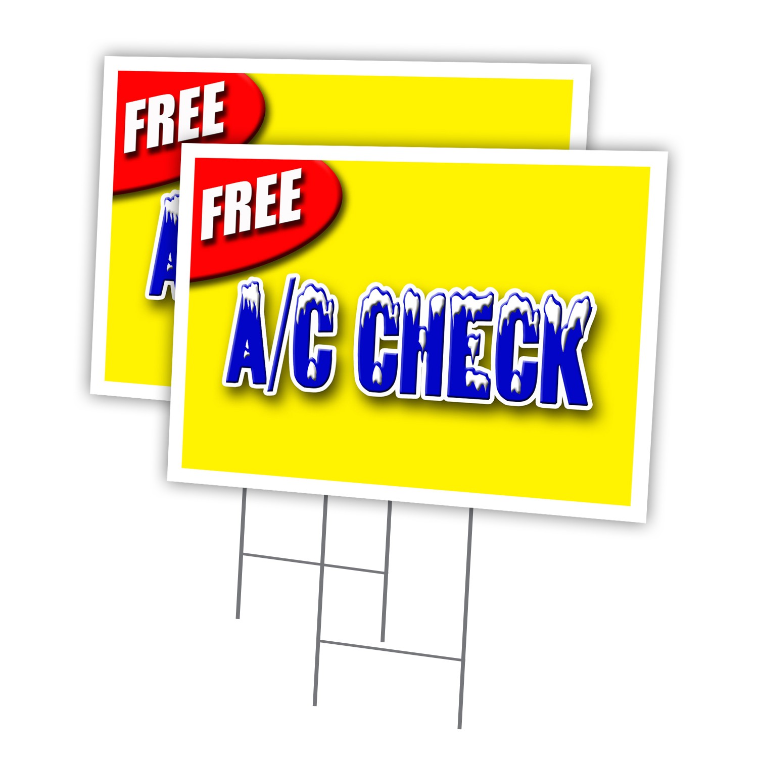 Free Ac Check Multi-Pack of Yard Signs & Stake outdoor plastic coroplast window
