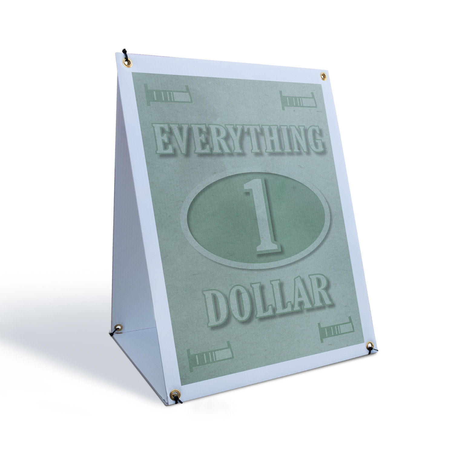 Everything 1 Dollar A-Frame Sidewalk Sign Discount Store Affordable Shopping