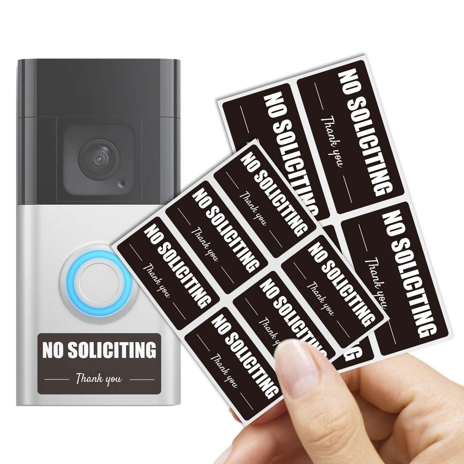 Small No Soliciting Sign for Front Door – Weatherproof No Soliciting Sticker …