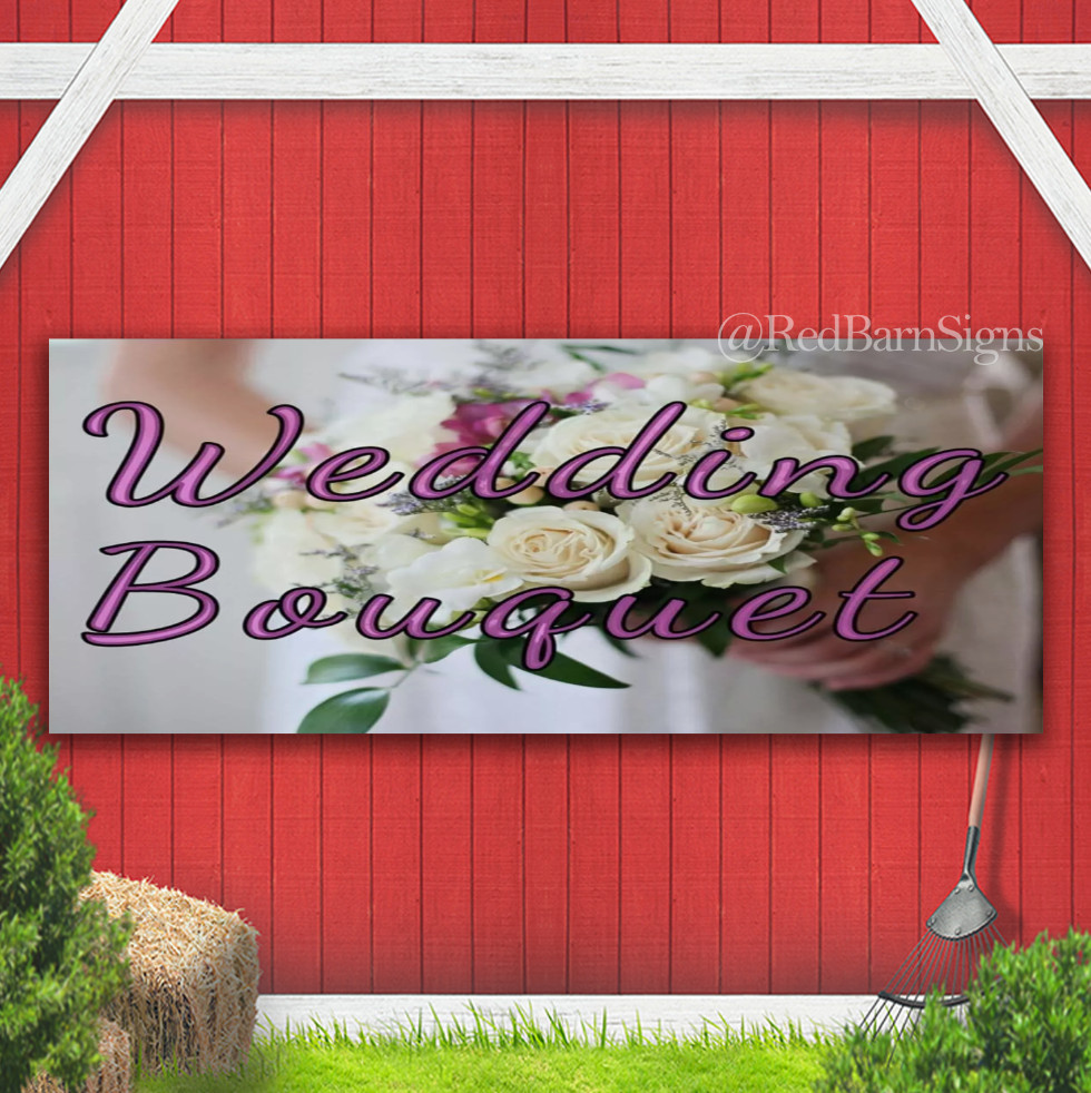 Wedding Bouquet Sidewalk Banner Sign with Grommets