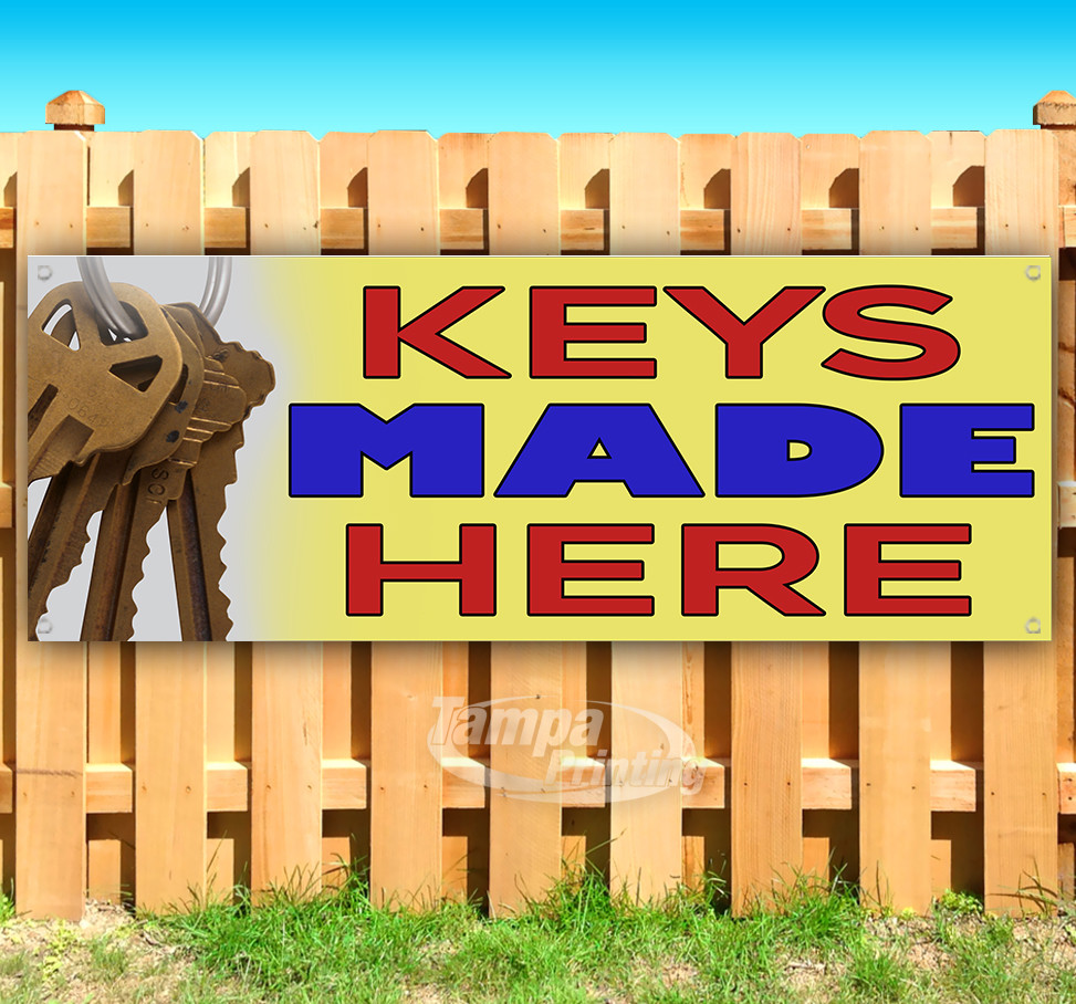 KEYS MADE HERE Advertising Vinyl Banner Flag Sign Many Sizes USA