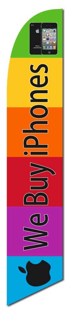 We Buy iphones Swooper Tall Banner Bow Flag Only Display Sign