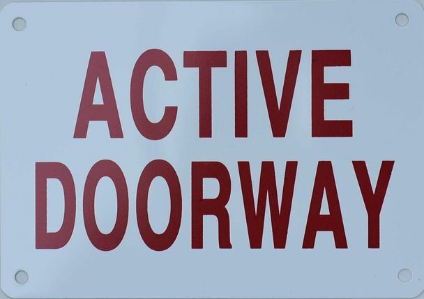 Active Doorway Sign (Aluminium Reflective, RED 5X3.5)–REF24-1027