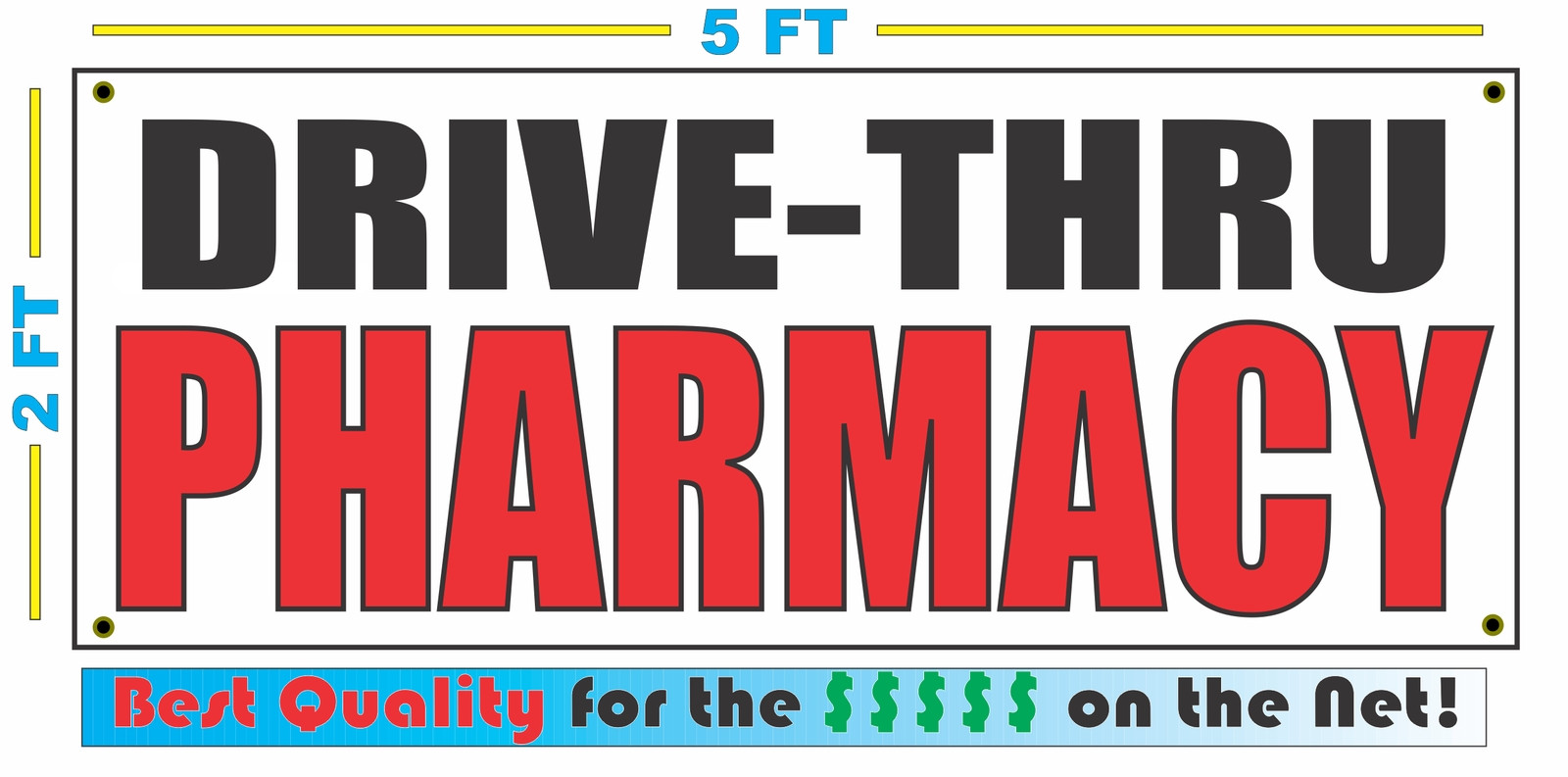 DRIVE THRU PHARMACY Banner Sign NEW Larger Size Best Quality for the $$$