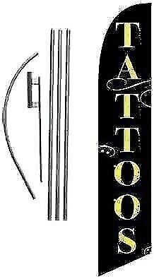 Tattoos Advertising Feather Banner Swooper Flag Sign with Flag Pole Kit and…