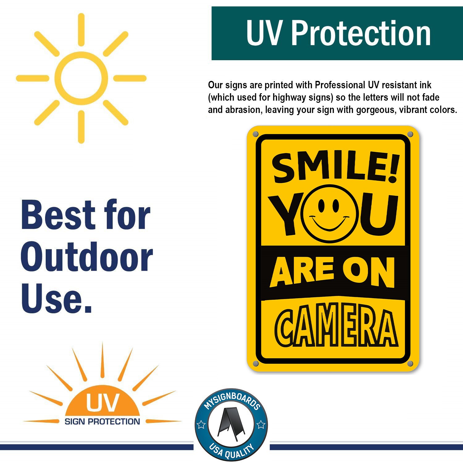 NEW Waterproof UV CCTV Sign “Smile You’re On Camera” Home Security USA