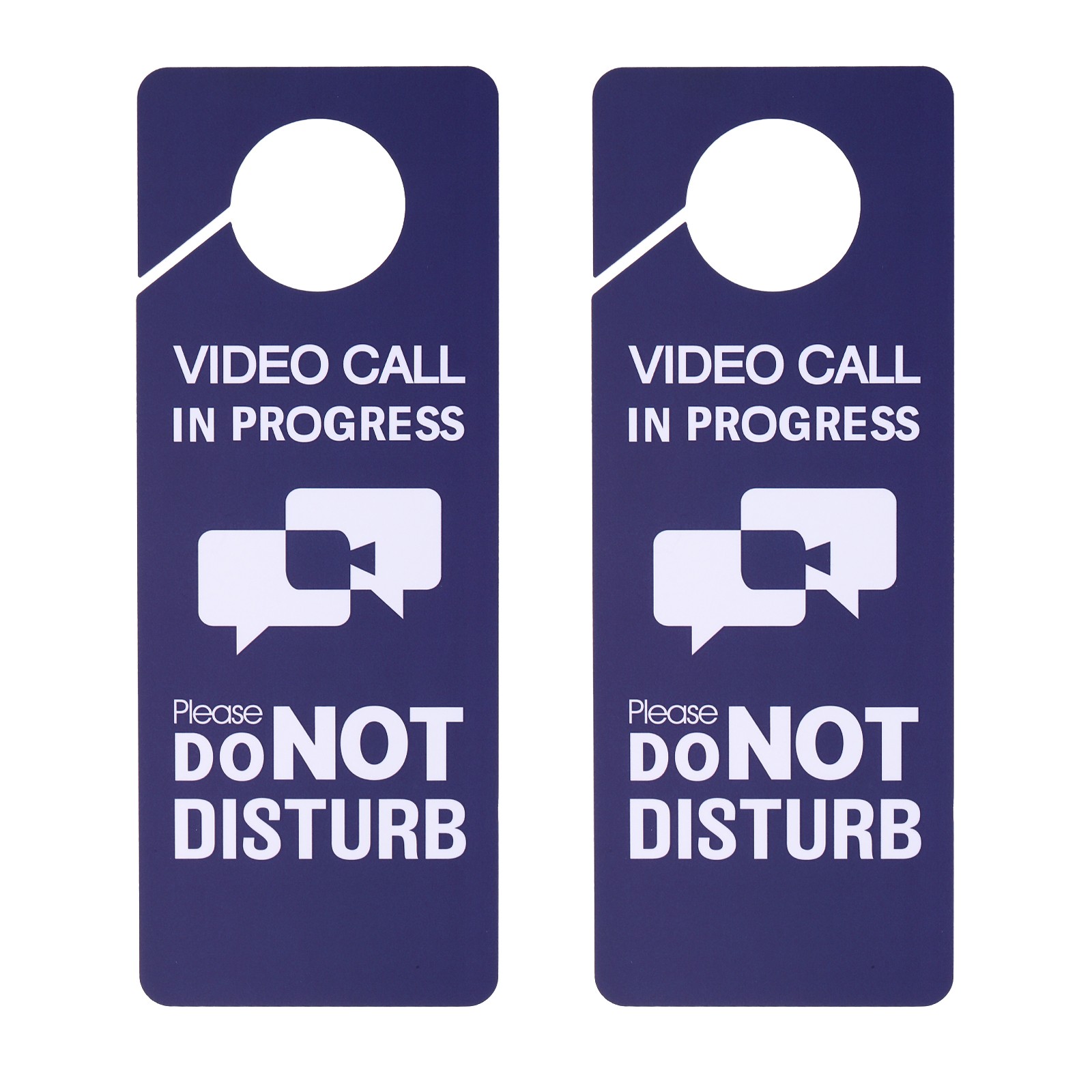 2 Pcs Do Not Disturb Door Hanger Sign, Video Call in Progress Door Sign,Purple