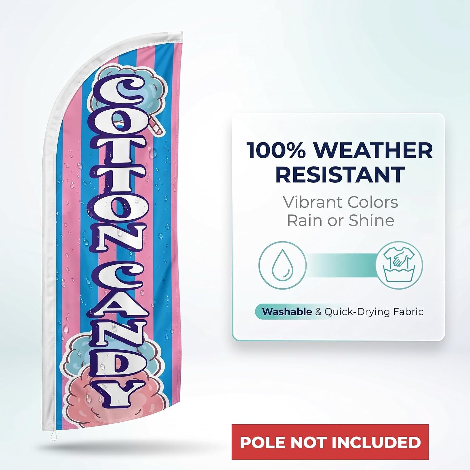 Cotton Candy Feather Flag 12ft Swooper Banner Polyester 150D Sign No Pole