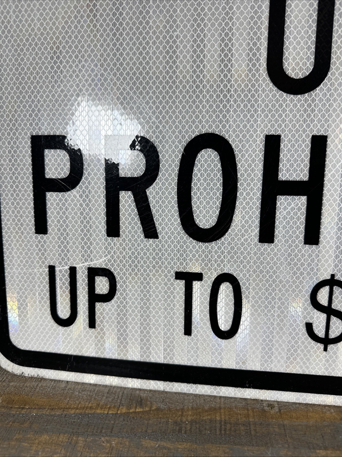 Cell Phone Use Prohibited Up To $200 Fine Aluminum Sign 24×18