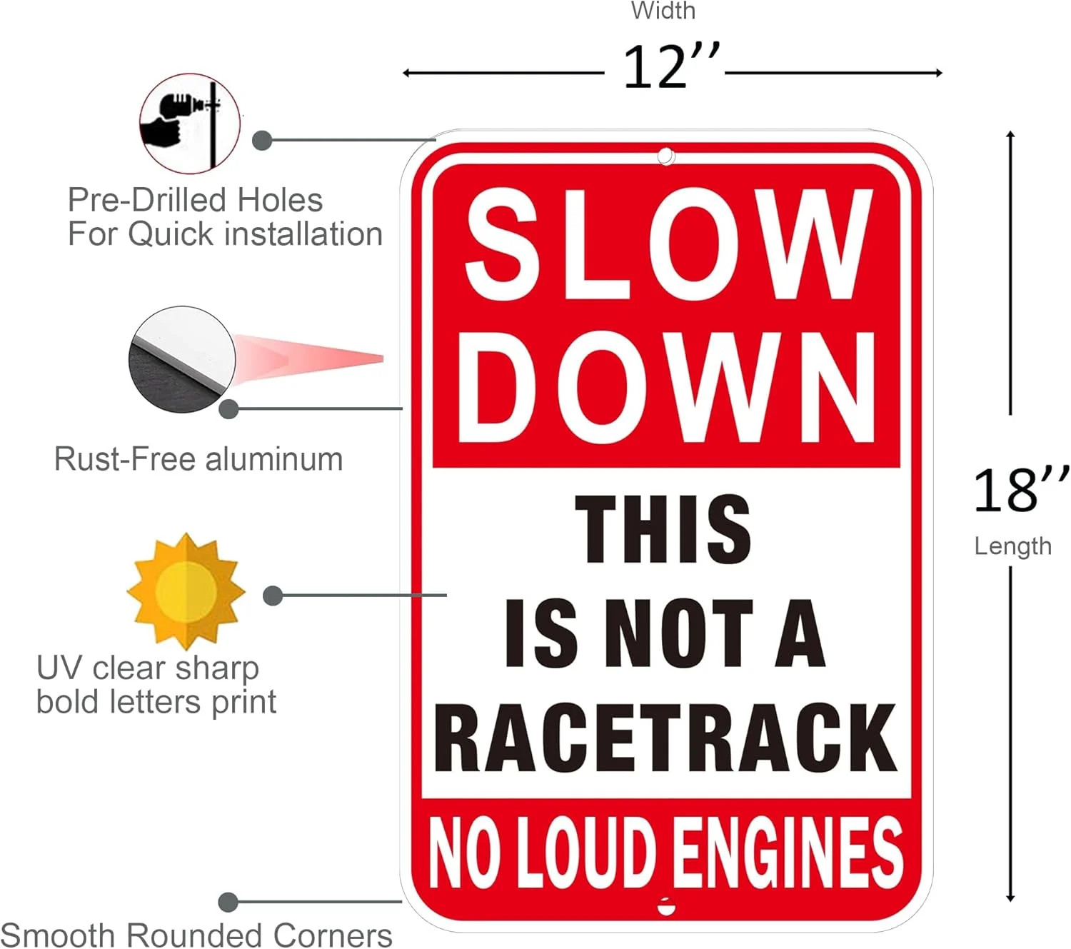 2Pack Slow Down Sign, 18″x12″ Speed Bumps Ahead safety Signs, Rust Free Reflecti