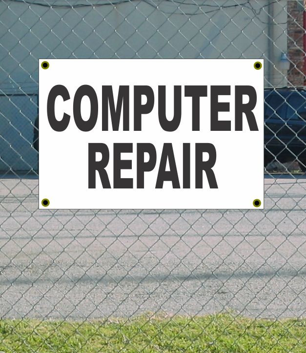 2×3 COMPUTER REPAIR Black & White Banner Sign NEW Discount Size Price FREE SHIP