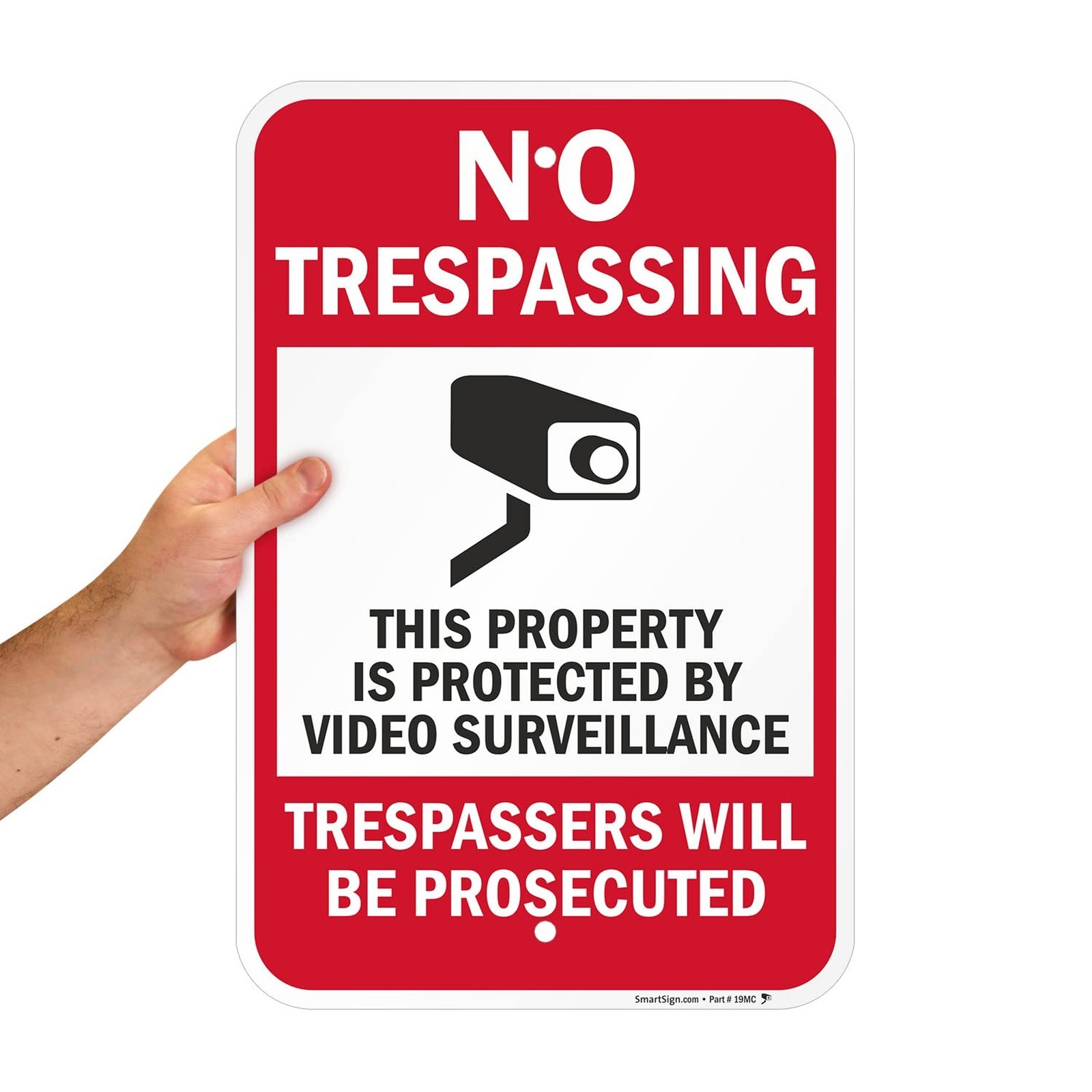 No Trespassing Video Surveillance Metal Sign 18×12 Inches Laminated Aluminum