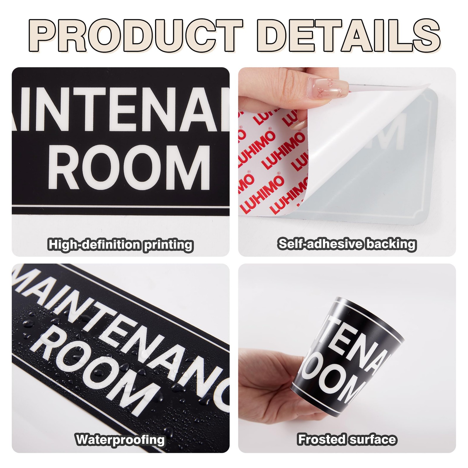 Maintenance Room Door Sign for Business and Home，Self-adhesive Modern Repair …
