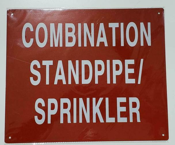Combination Standpipe/Sprinkler Sign – (Aluminium Reflective, RED 10×12)