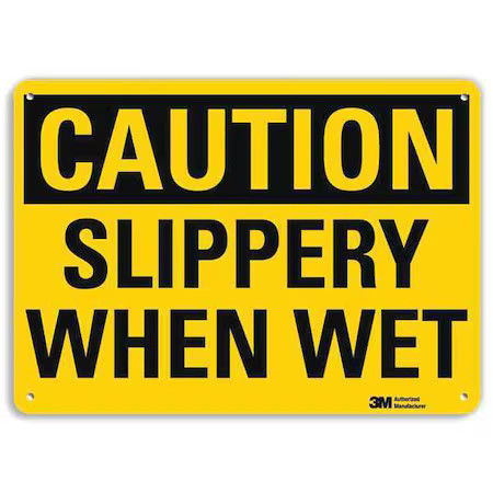 Lyle U4-1671-Na_14X10 Caution Sign, 10 In H, 14 In W, Aluminum, Horizontal