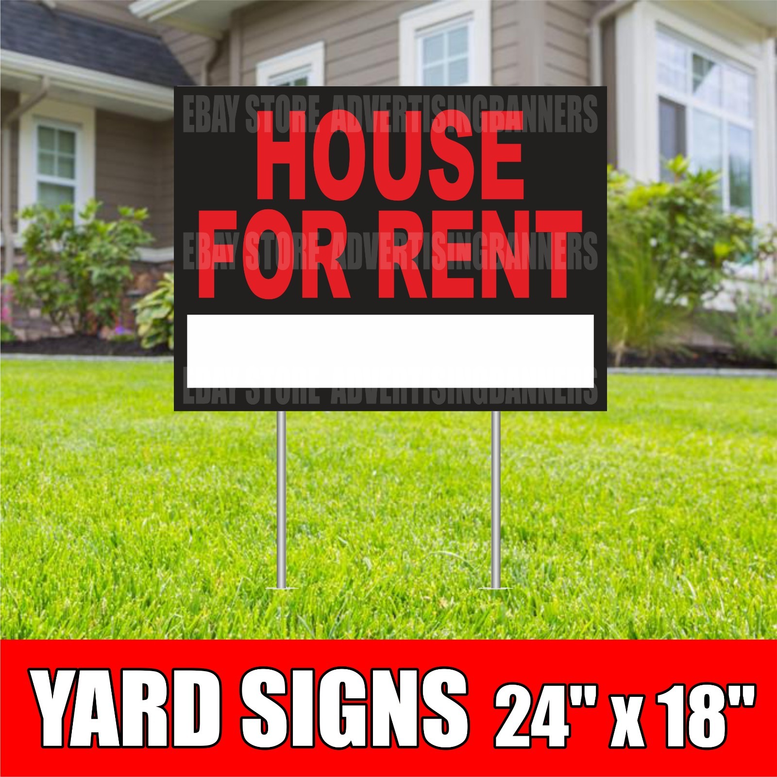 HOUSE FOR RENT Yard Sign with H-Stakes Realtor Lease Room House Custom Phone