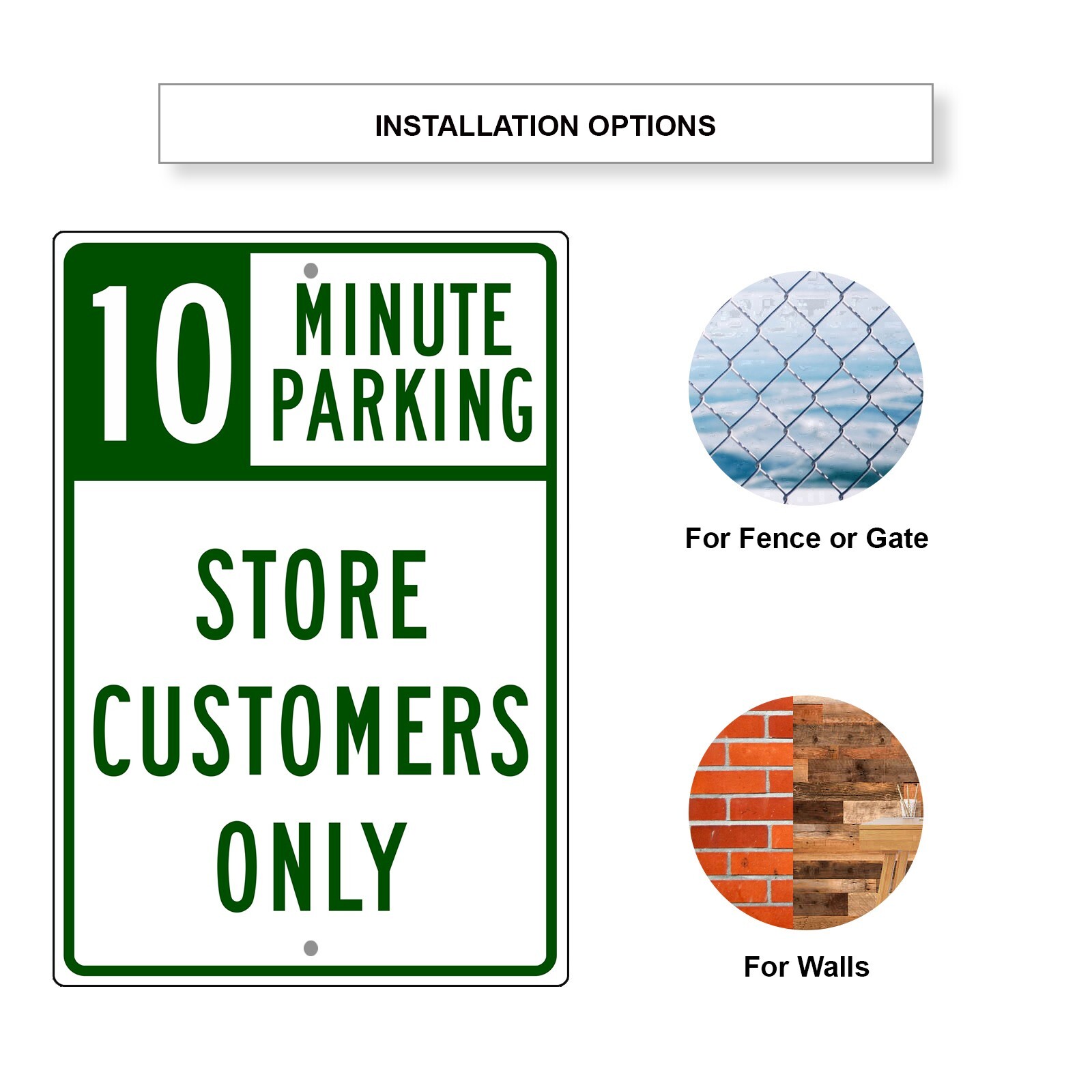 10 Minute Parking Store Customers Only Unique Notice Novelty Aluminum Metal Sign