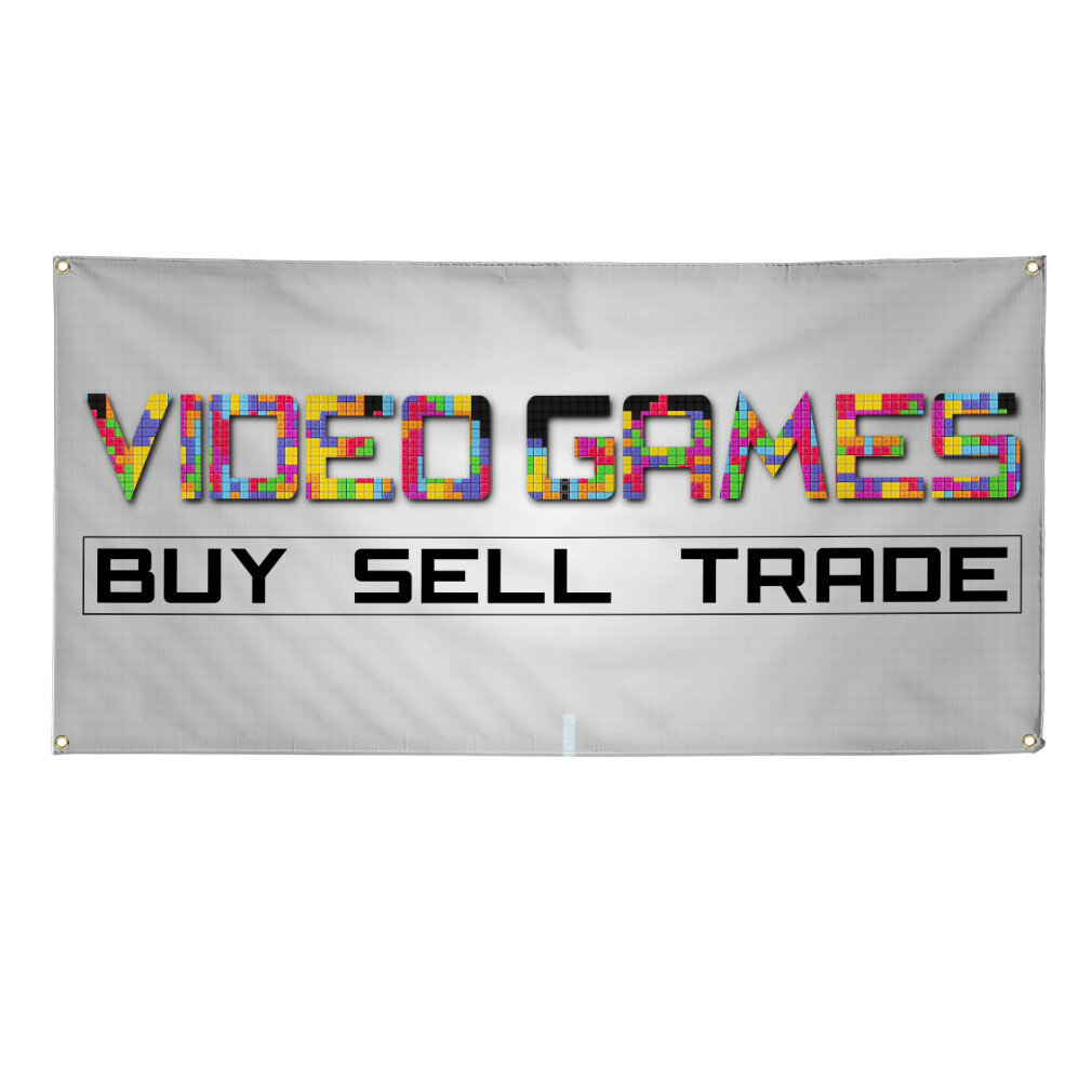 Vinyl Banner Multiple Sizes Video Games Buy Sell Trade Business D Business