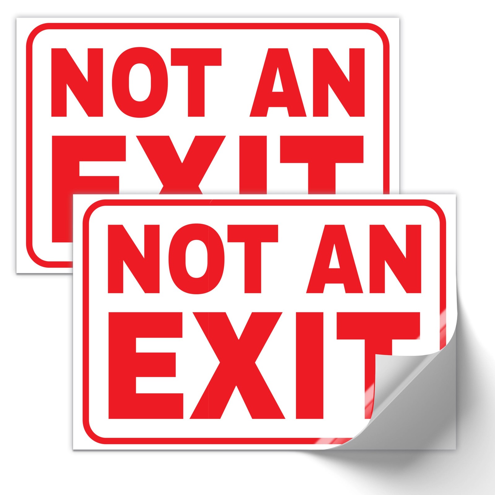 Not an Exit Sticker, 6×4 Inch Vinyl Decals, Pack of 2, Easy Peel & Stick Safe