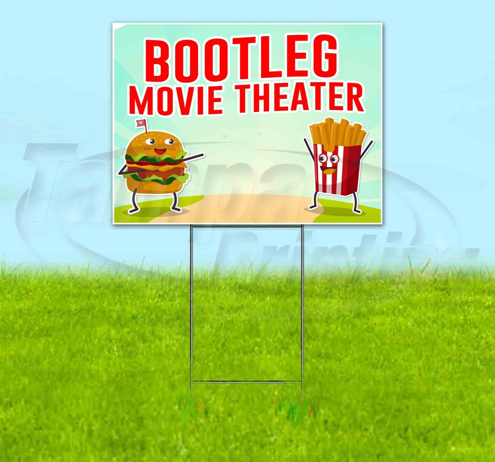BOOTLEG MOVIE THEATER 18×24 Yard Sign WITH STAKE Corrugated Bandit USA BUSINESS