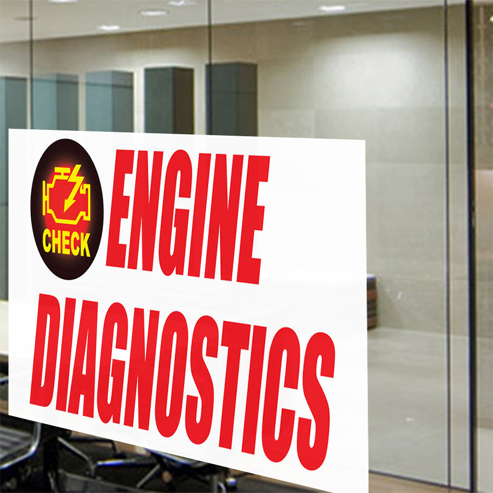Decal Stickers Engine Diagnostics Auto Car Vehicle C Vinyl Store Sign Label