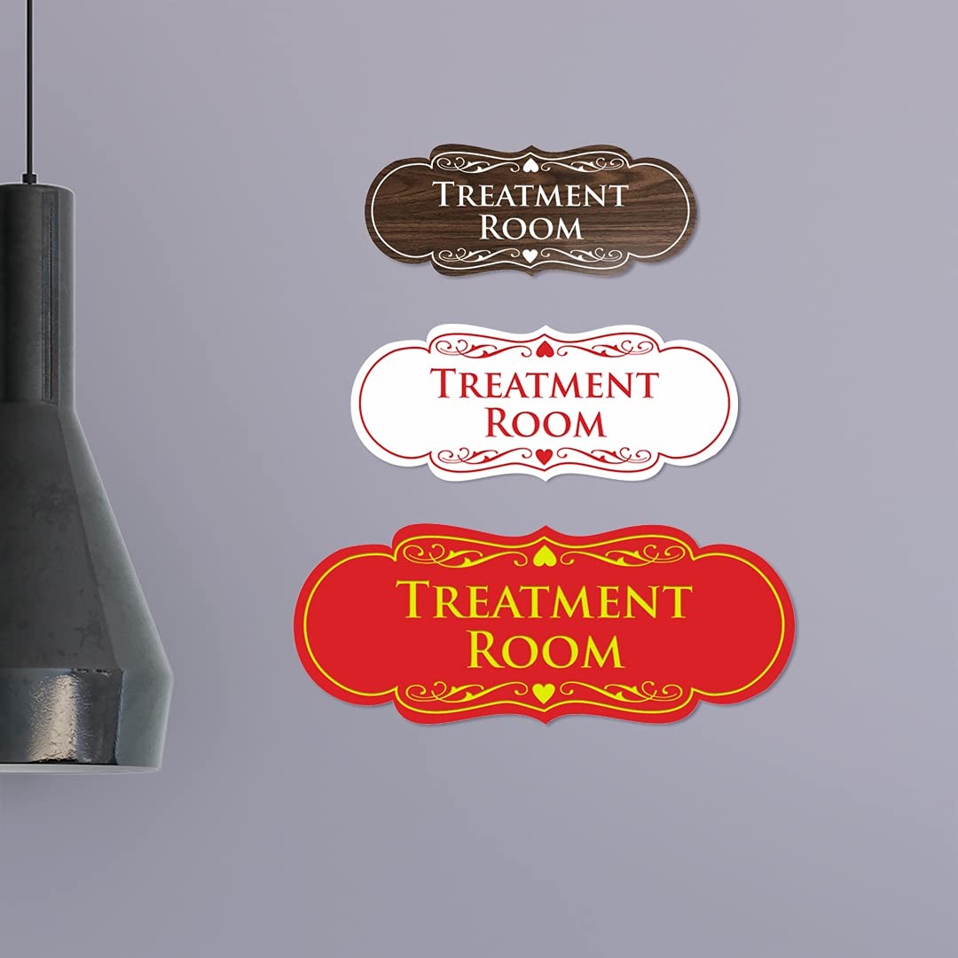 Designer Treatment Room Sign (Black/Gold) – Small 1 Pack
