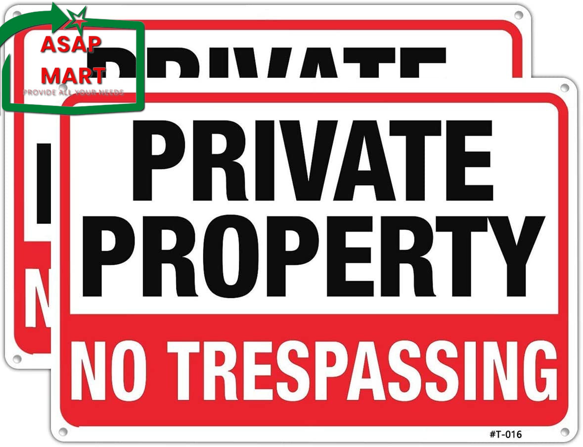 Large Private Property No Trespassing Sign14″X10″ Rust Free Aluminum,Uv Ink Prin
