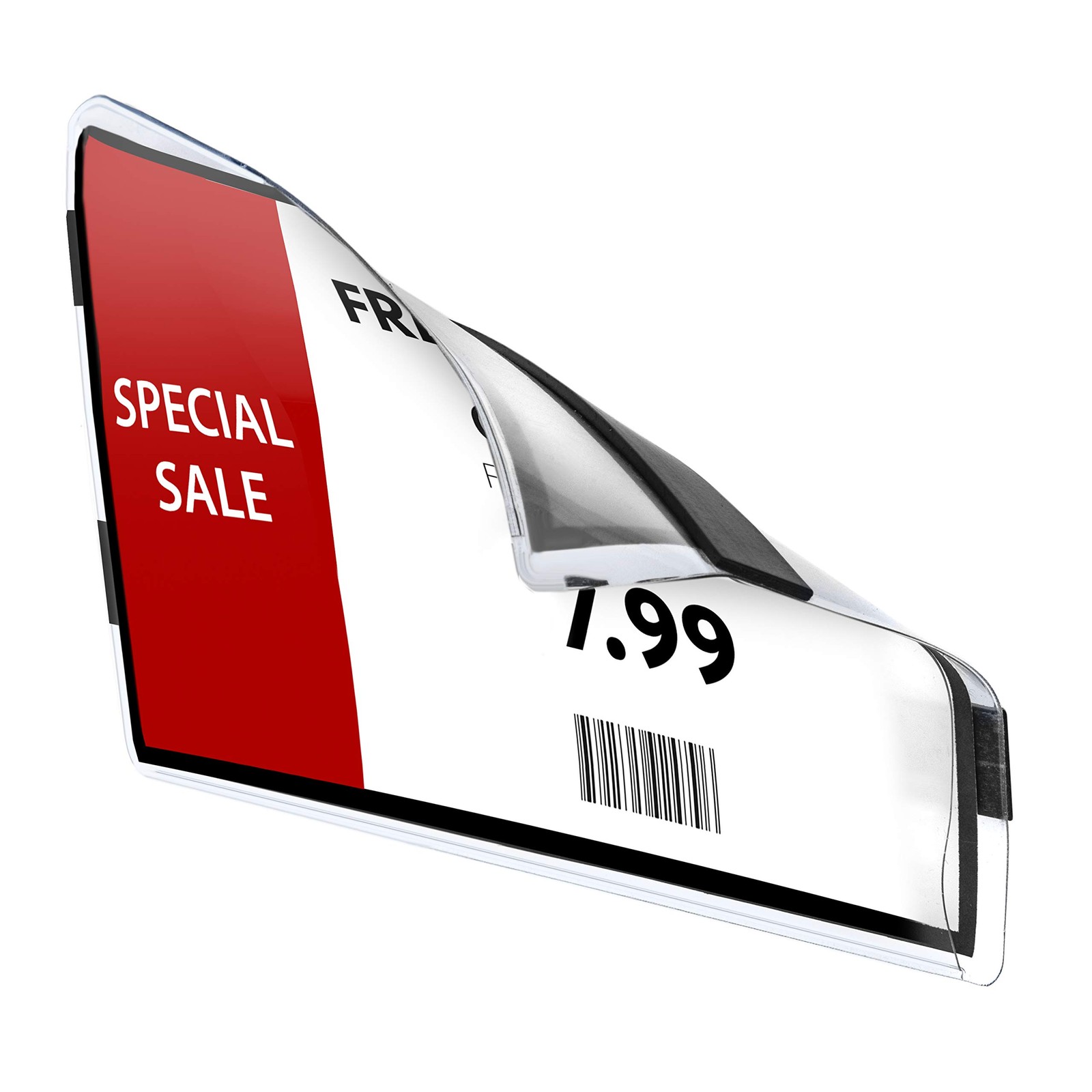 GlossyEnd Pack of 50 – Pallet Rack Sign Holder with Two 50, Clear