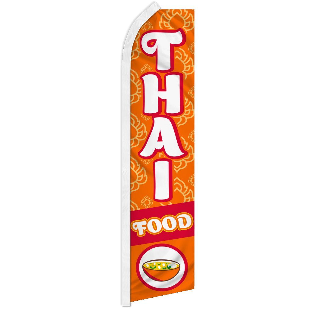 “THAI FOOD” advertising super flag swooper banner business sign Thailand