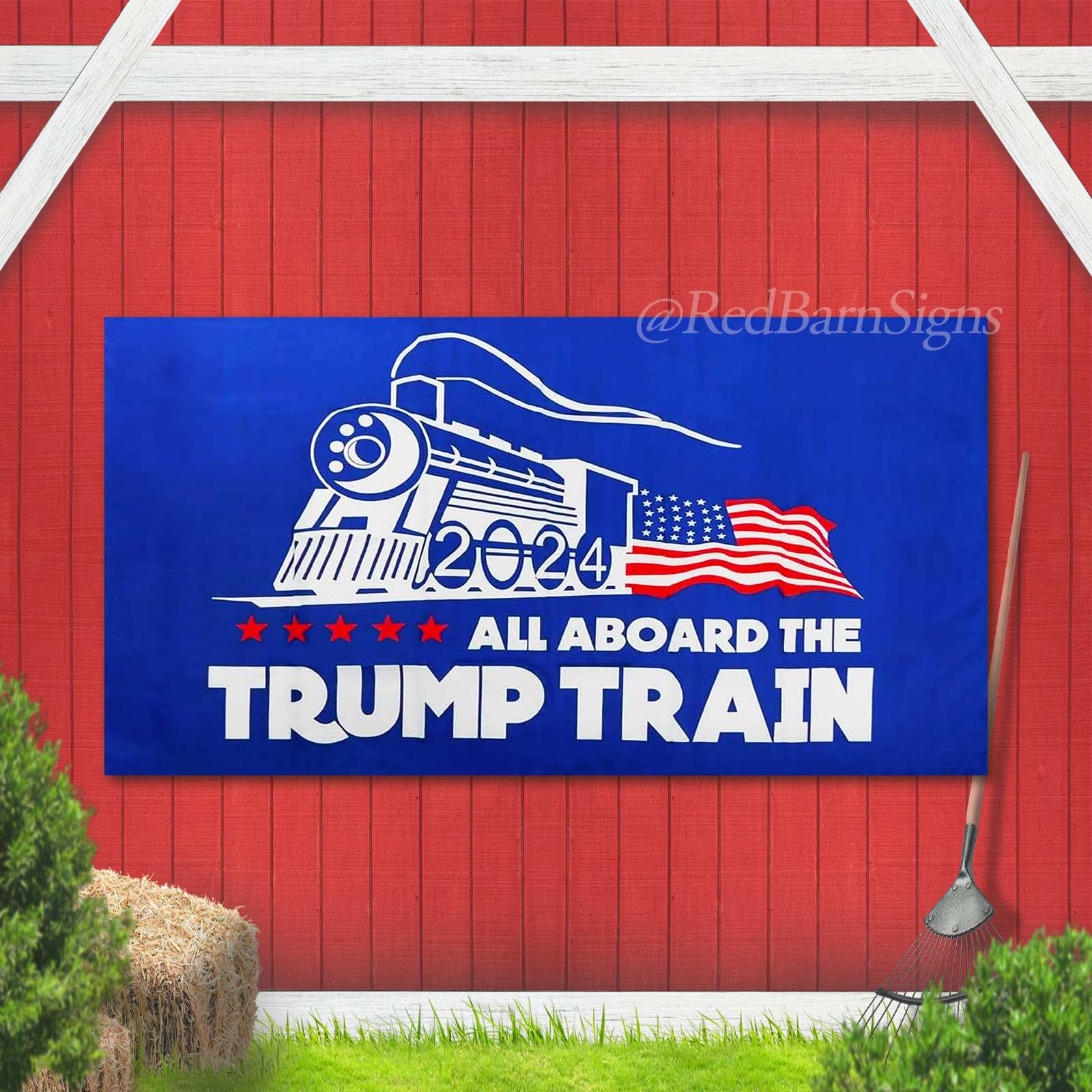 Donald Trump Train Flag Support President 2024 Banner Home Banner