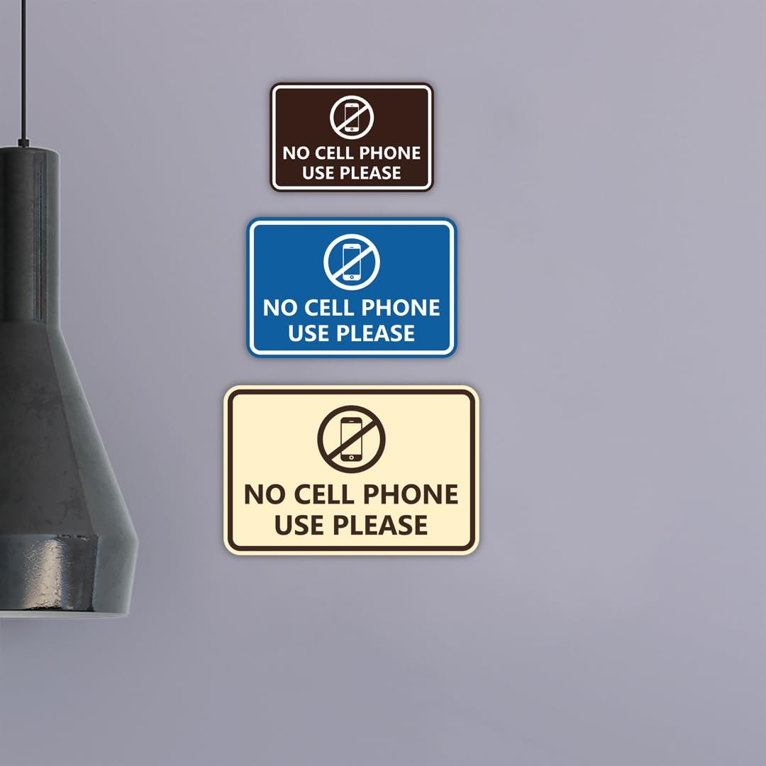 Signs Bylita Classic Framed No Cell Phone Use Please Black – Large 10 Pack