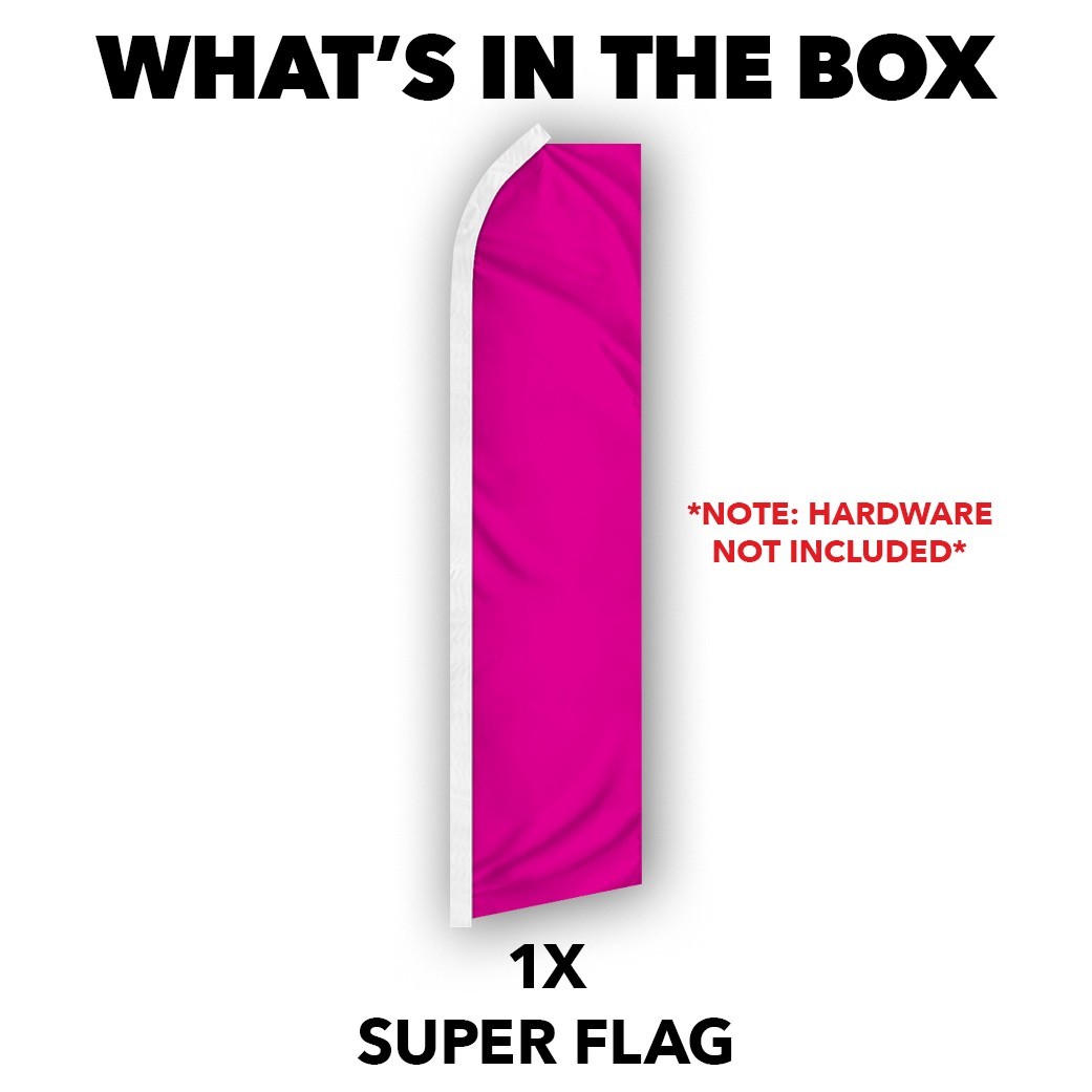 Solid Color Hot Pink Advertising Swooper Feather Flutter Flag Pink Flag