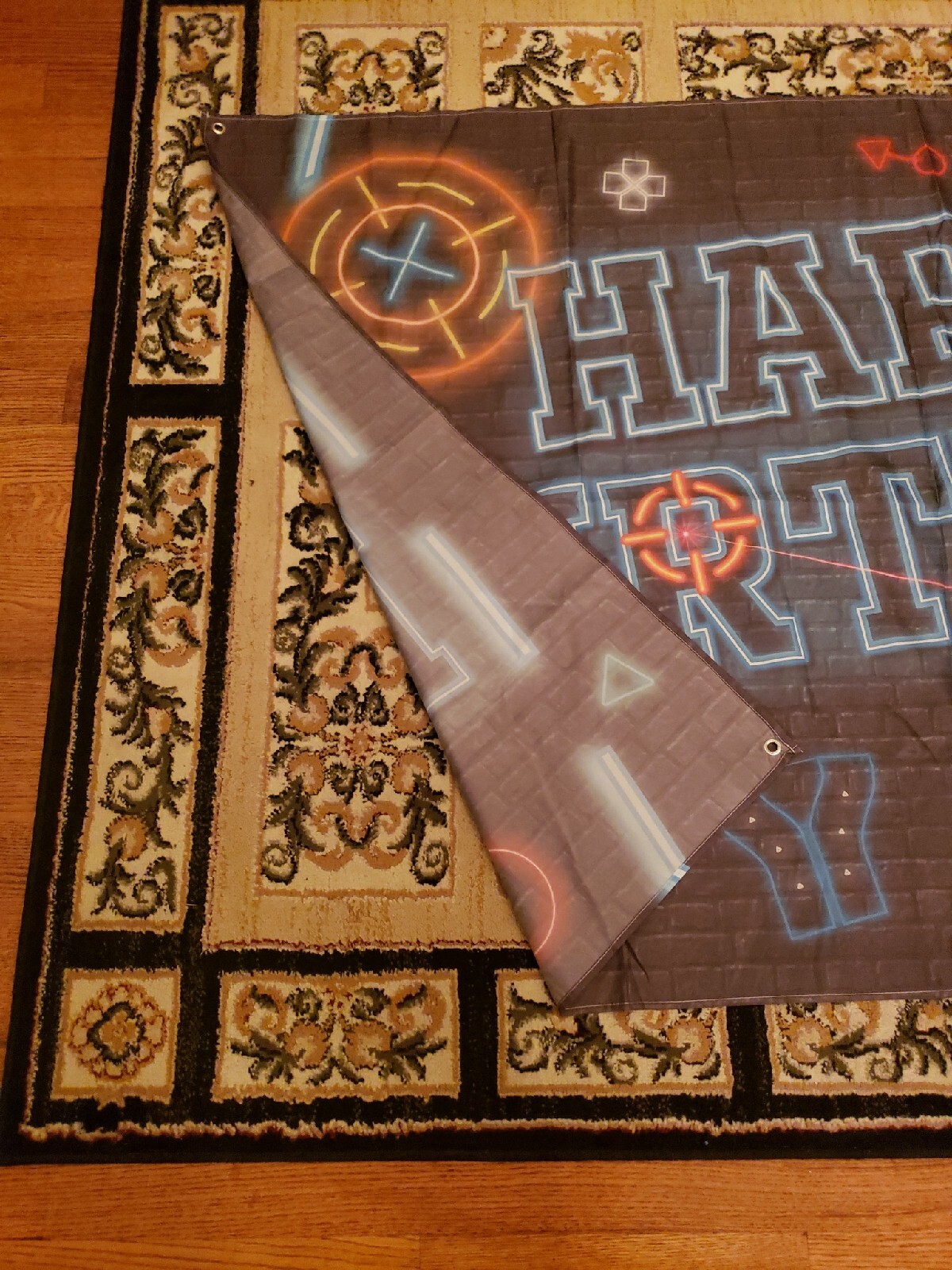 Laser Tag Gun Happy Birthday Banner Flag Sign Decor ARCADE ARENA