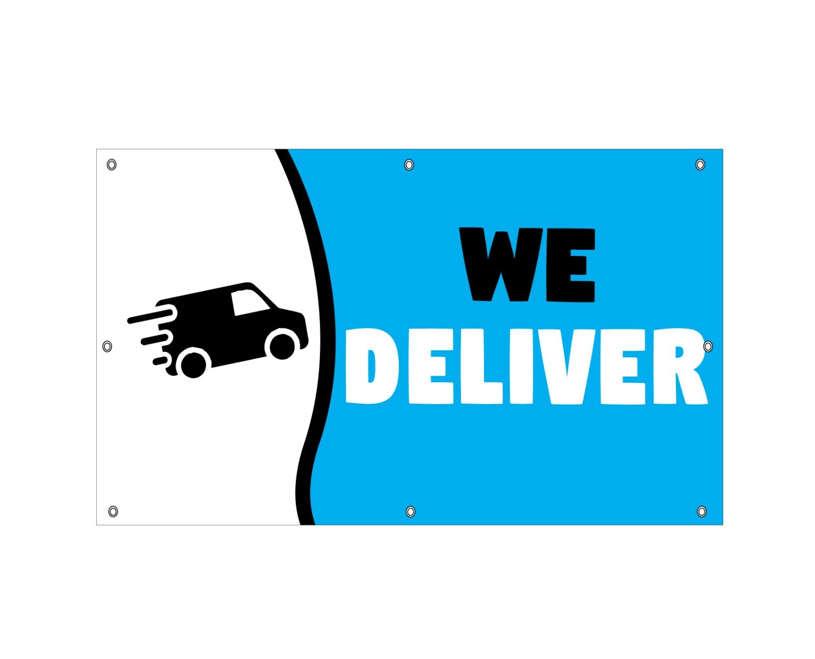 We Deliver Vinyl Banner 3×5 Heavy Duty Sign w/ Grommets Delivery Sign Essential